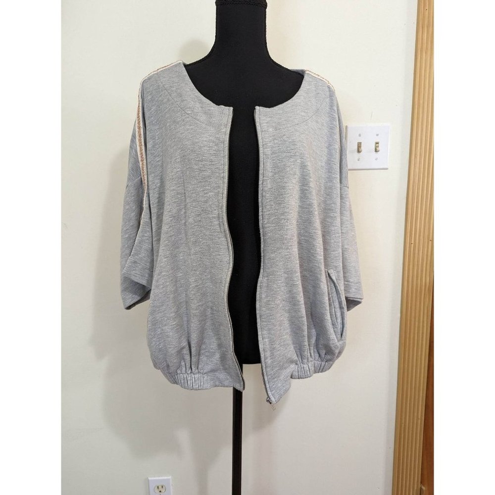 Collection by Bobeau Jersey Bomber Jacket - Size 2X